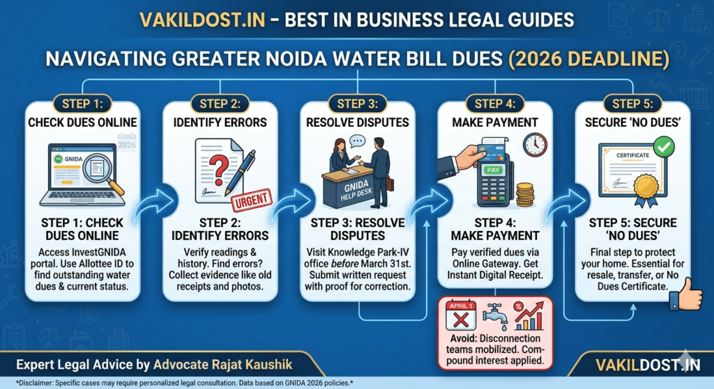 Greater Noida Authority water bill payment process flowchart 2026 under GNIDA