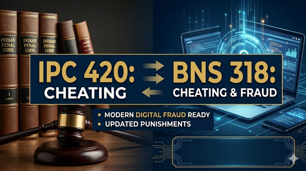 Comparison of BNS 318 vs IPC 420 for cheating law India by Advocate Rajat Kaushik