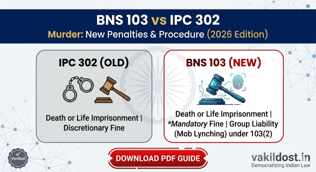 bns section 103 Comparison of murder penalties and procedures